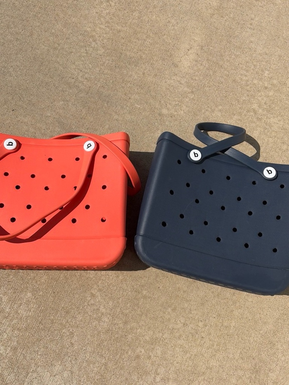 Orange and Navy Silicone Tote Bag - Women Bags